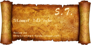 Stampf Tünde névjegykártya